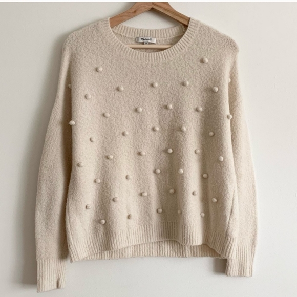 Madewell Ivory Pom Pom Bobble Sweater - Picture 1 of 7